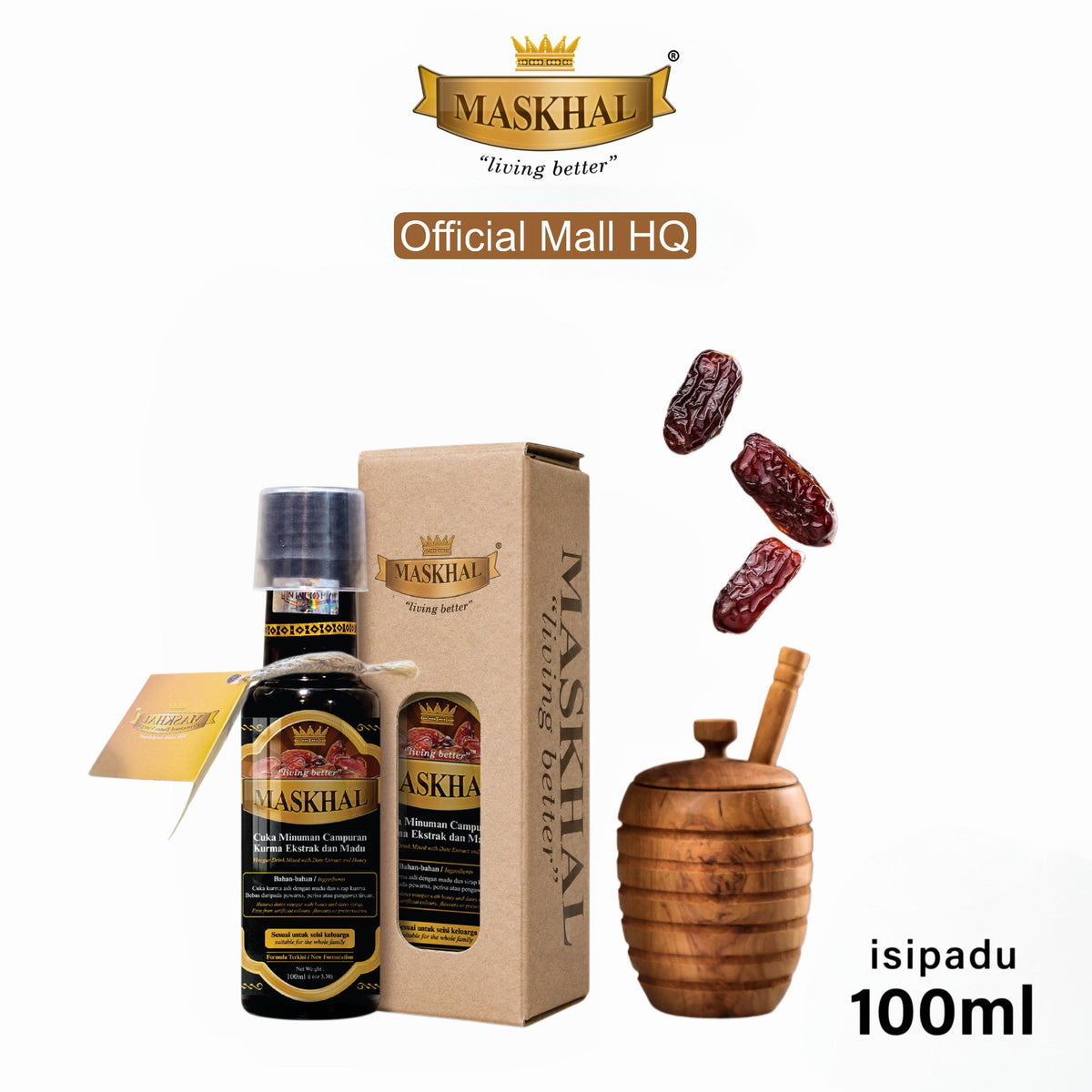 MASKHAL Cuka Kurma 100 ml — gambar 1